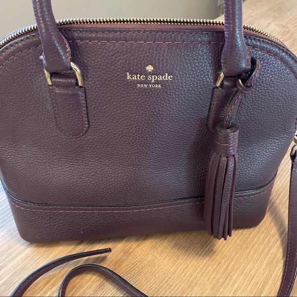 Burgundy Kate Spade Crossbody Satchel - Picture 2 of 8